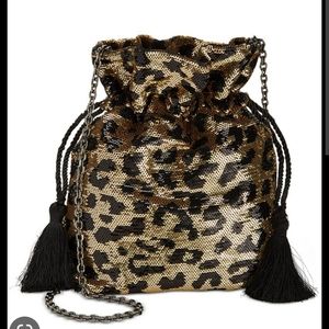 Sequined Leopard Pouch by Betsey Johnson